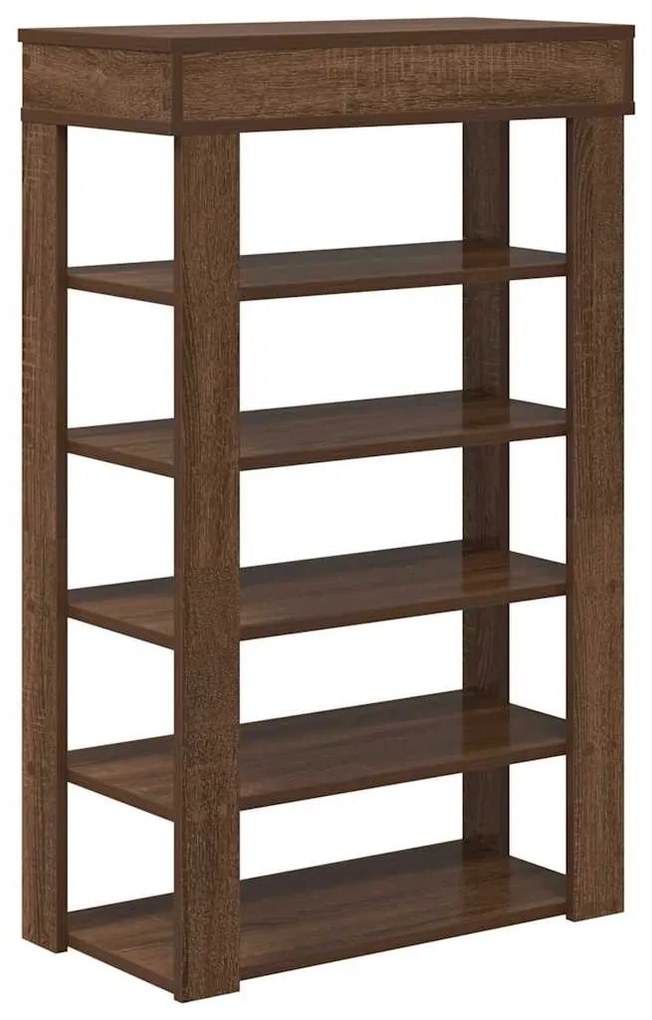 barna tölgyszínű szerelt fa cipőtartó 60x30x98 cm