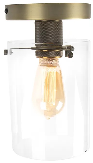 Modern mennyezeti lámpa bronz üveggel - Dome