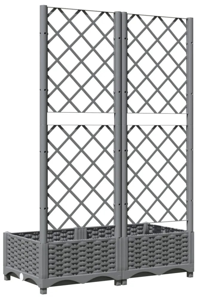 világosszürke PP rácsos kerti ültetőláda 80 x 40 x 121,5 cm
