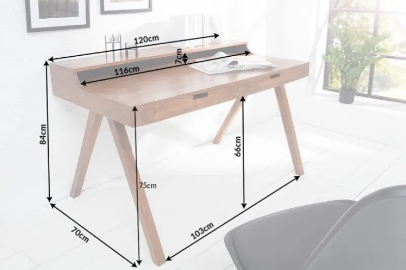 Íróasztal Freddo 120 cm akácfa