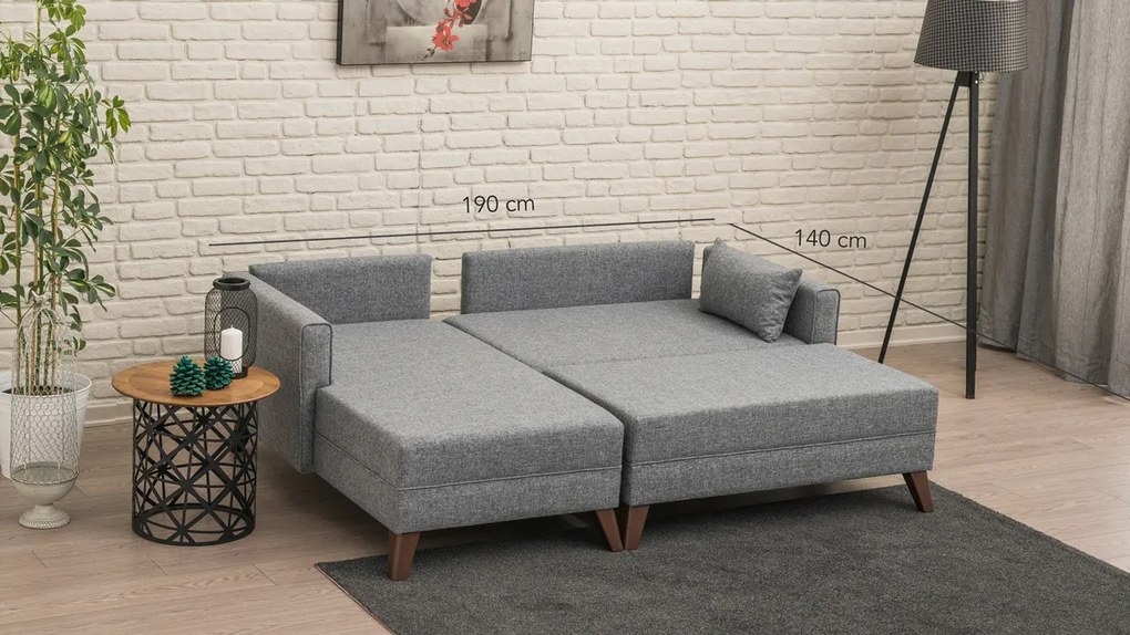 Bella Corner Bal 2 Grey kinyitható sarokkanapé