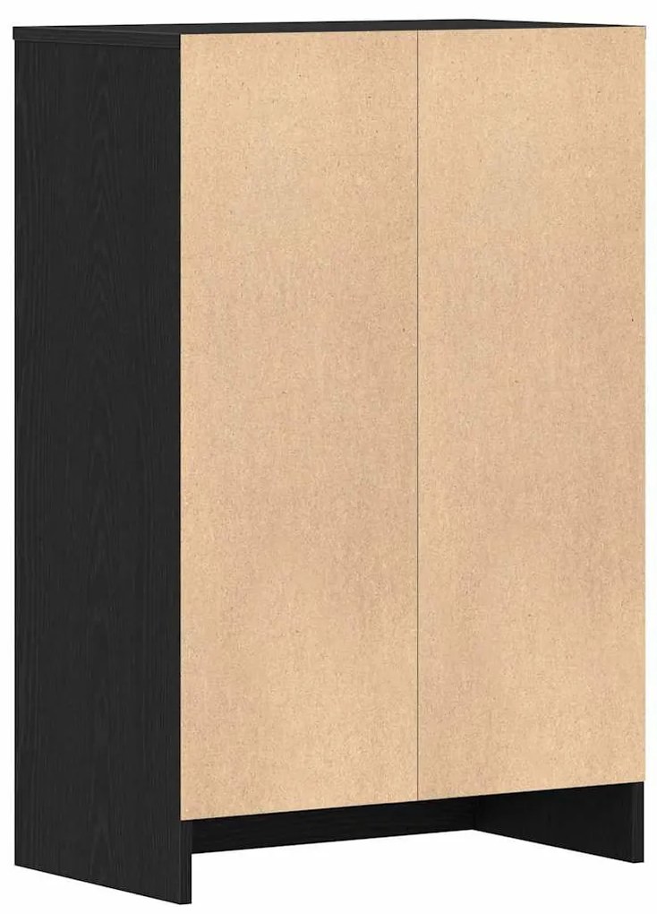 fekete tölgy szerelt fa cipőszekrény 60x35x92 cm