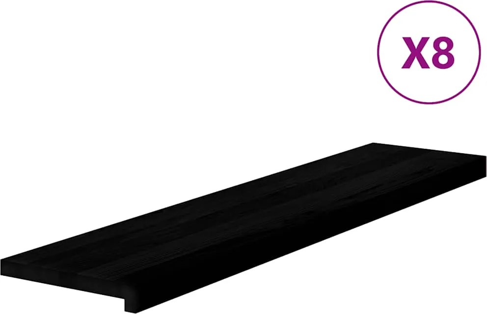 vidaXL lépcsőfokok 8 db Sötétbarna 110x30x2 cm tömör fa tölgyfa