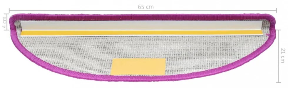10 db lila lépcsőszőnyeg 65 x 21 x 4 cm