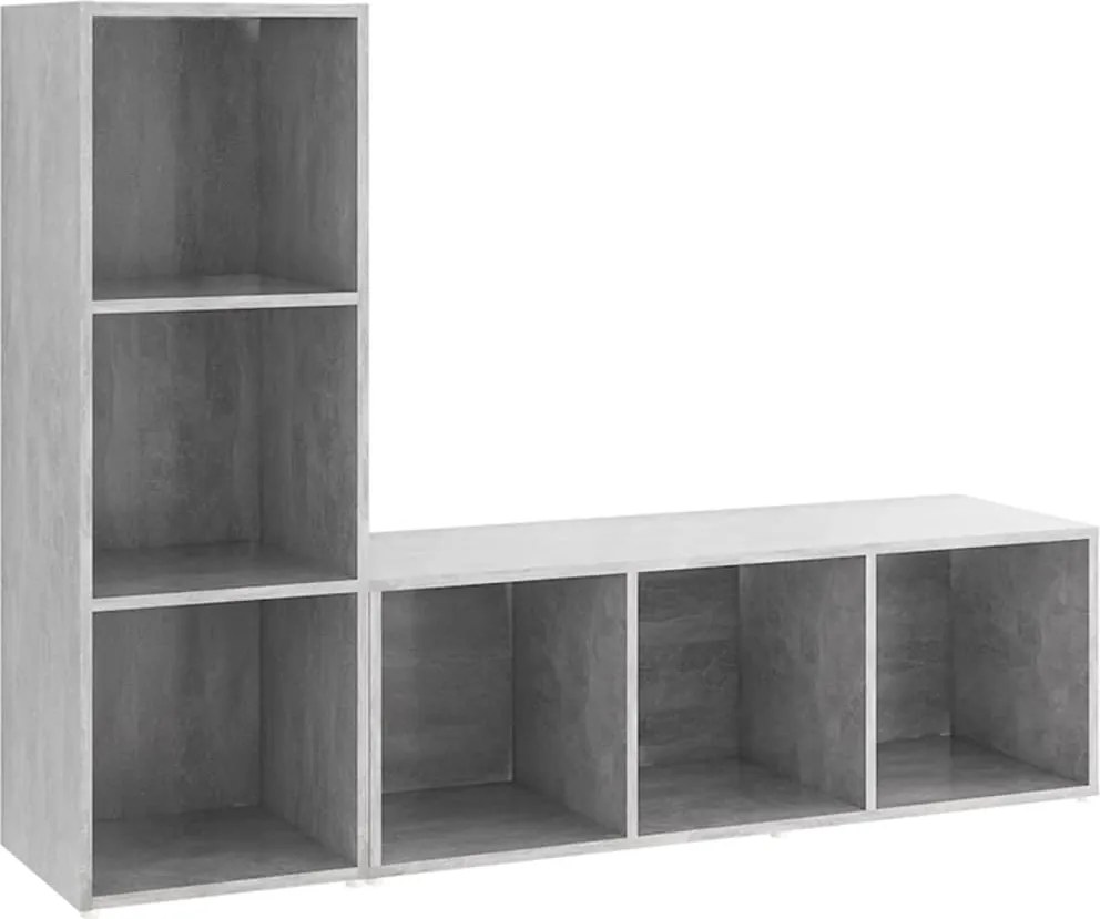 vidaXL 2 db betonszürke szerelt fa TV-szekrény 107 x 35 x 37 cm