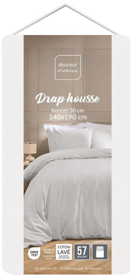 Fehér lepedő 140x190 cm Linella – douceur d'intérieur