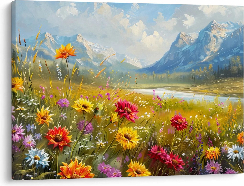 Kép - Festett táj (70x50 cm)