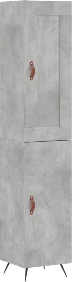 vidaXL betonszürke szerelt fa magasszekrény 34,5x34x180 cm