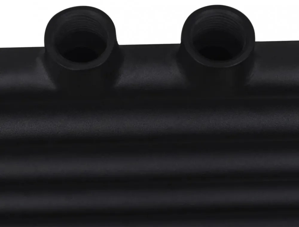 Egyenes fekete törölközőszárító radiátor központi fűtéssel 600x1160 mm