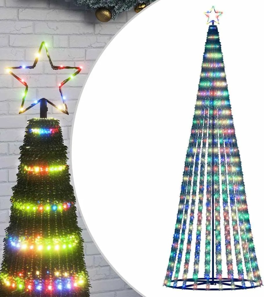 vidaXL színes LED karácsonyfa 447 LED 247 cm