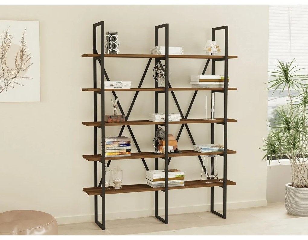 Burgaz Black and Walnut polc