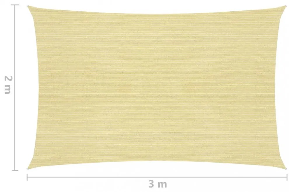 bézs HDPE napvitorla 160 g/m² 2 x 3 m