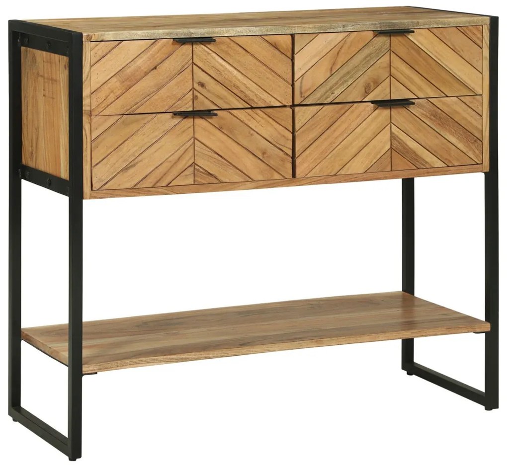 konzol asztal 90x35x80 cm masszív fa akác