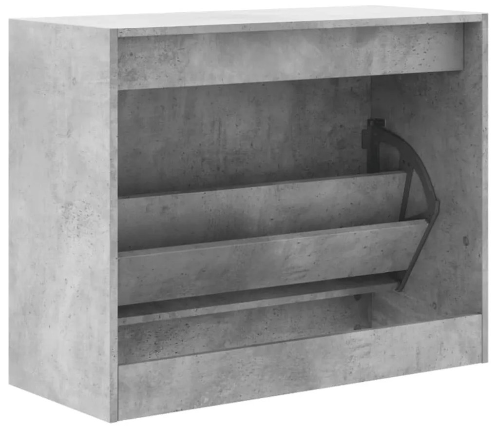 betonszürke szerelt fa cipőszekrény 80 x 34 x 63 cm