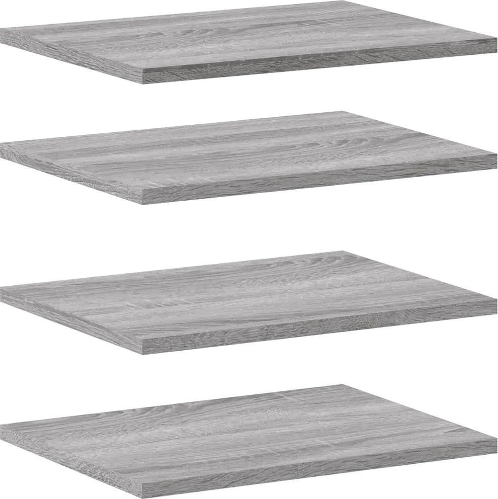 vidaXL 4 db szürke sonoma színű szerelt fa fali polc 40 x 30 x 1,5 cm