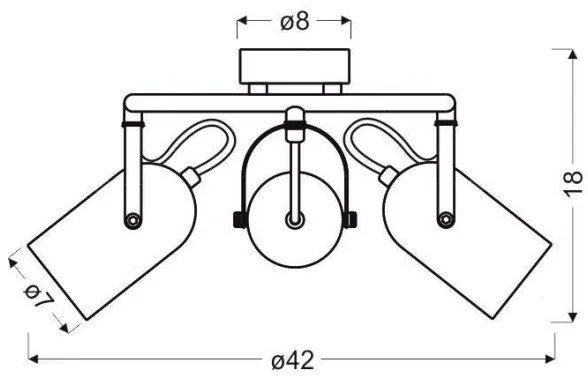 Spotlámpa GRAY 3xE14/40W/230V