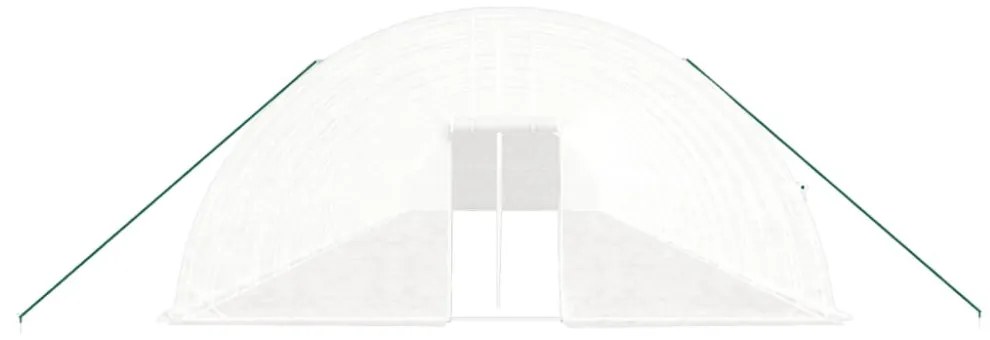 fehér acélvázas melegház 144 m² 24x6x2,85 m