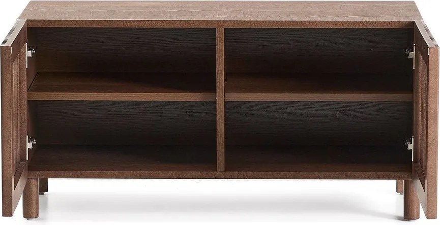 Sötétbarna cipőtartó kőrisfa dekorral 98x50x43 cm Beyla – Kave Home