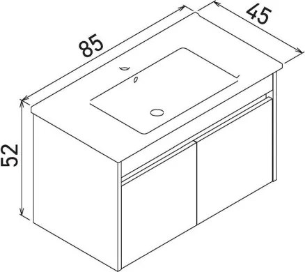 Arno mosdószekrény, 85 cm – TR785PNC1128