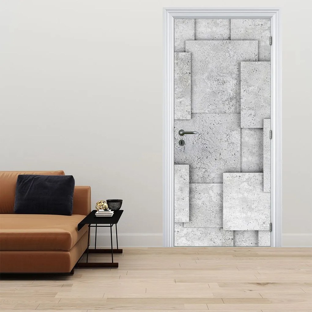 Fotótapéta ajtóra - Betoncsempék absztrakciója (95x205cm)