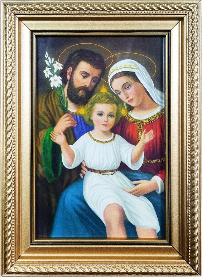 Vászonkép 10x15cm Szent Család dísz