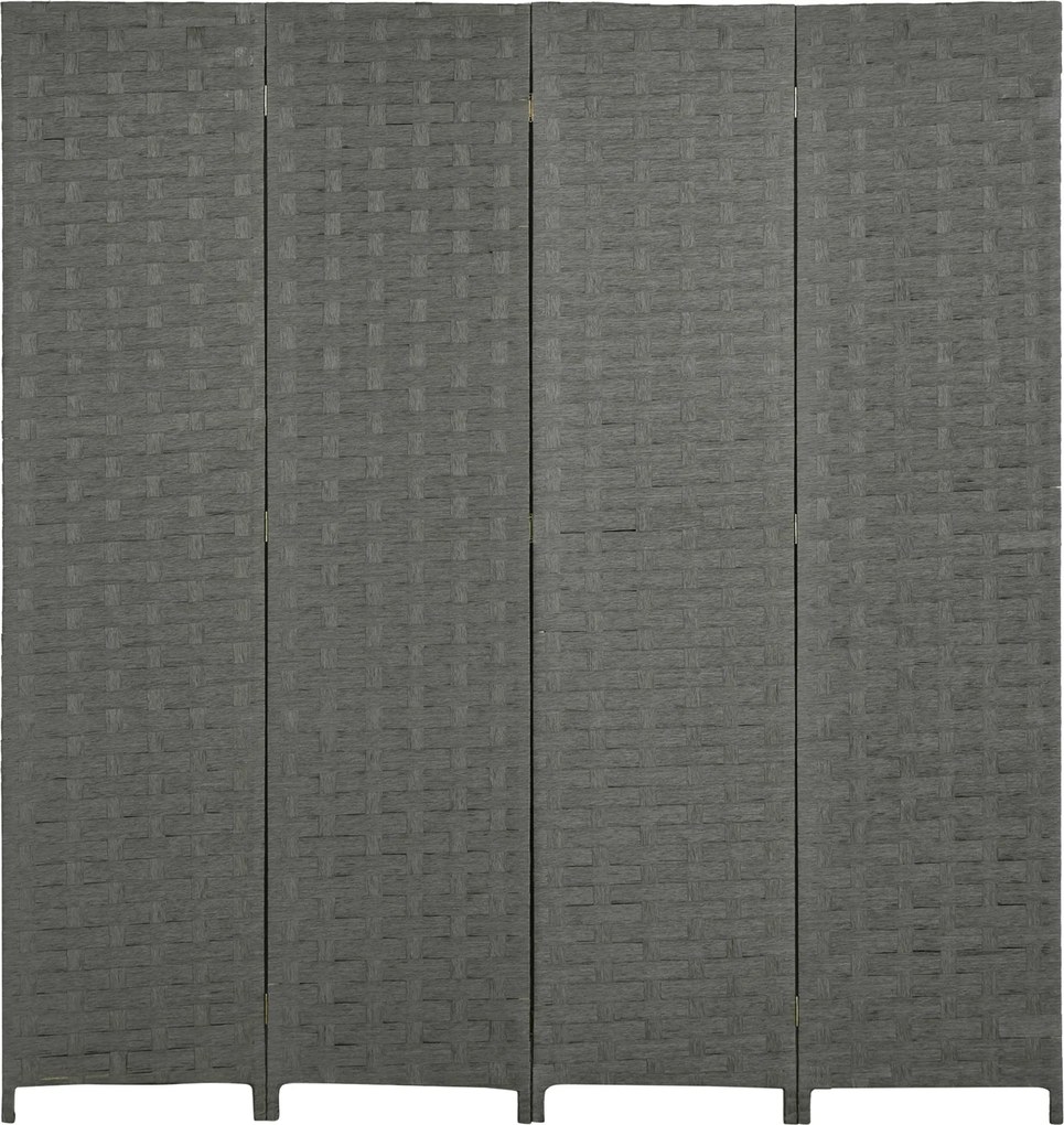 HOMCOM Beltéri Fa 4-Paneles Szobai Elválasztó Képernyő, méretei: 159,5L x 169,5H x 1,6D cm | Aosom
