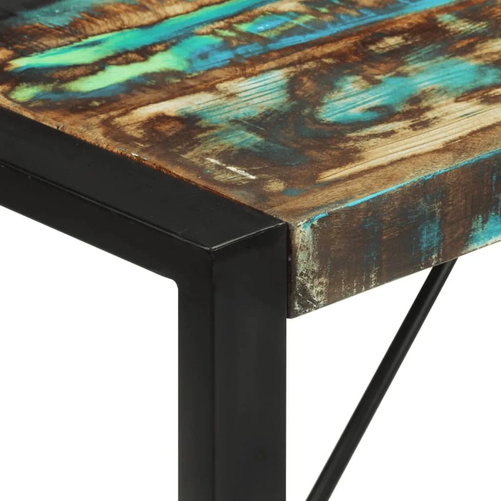 Tömör újrahasznosított fa étkezőasztal 120 x 55 x 76 cm