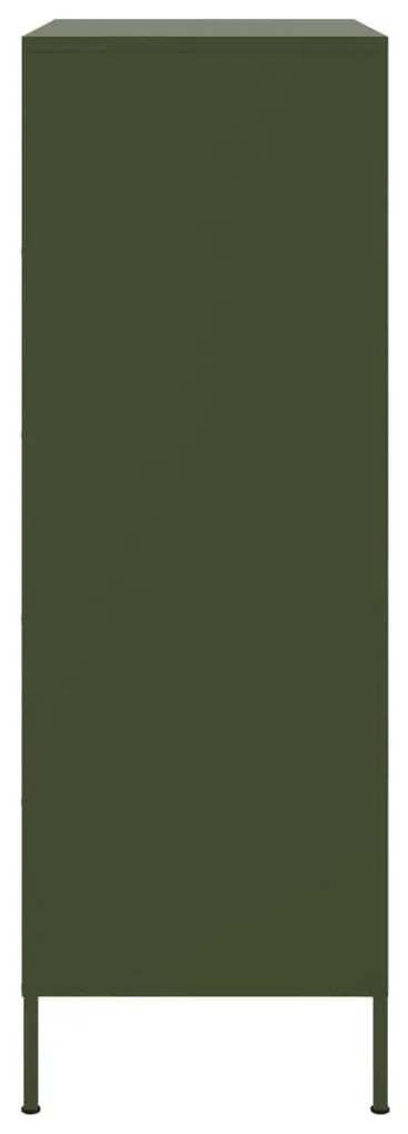 olívazöld acél magasszekrény 68 x 39 x 113 cm