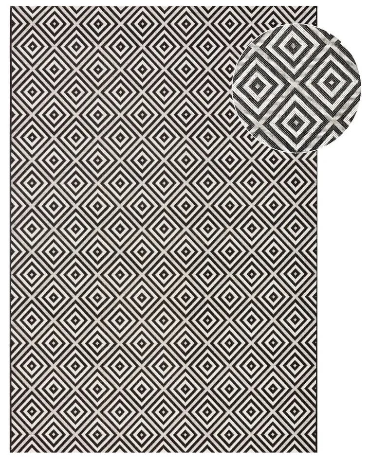 Karo fekete-fehér kültéri szőnyeg, 200 x 290 cm - NORTHRUGS