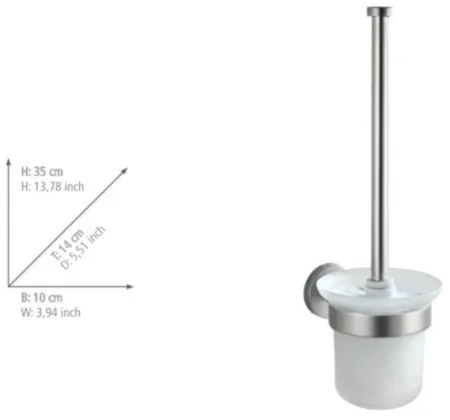 WENKO 19614100 - WC-kefe BOSIO MATT 10x14 cm rozsdamentes acél/ezüst/szatén