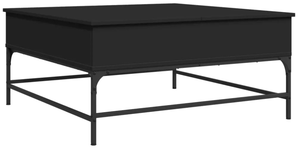 fekete szerelt fa és fém dohányzóasztal 95 x 95 x 45 cm