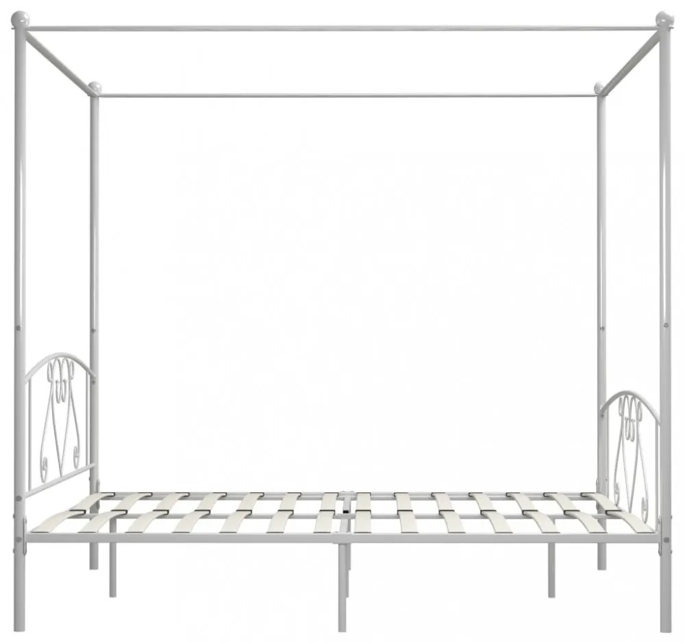 fehér fém baldachinos ágykeret 180 x 200 cm