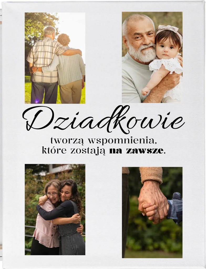 Vászonkép Ajándék Nagymamának és Nagypapának a dédunokák gyermekeinek unokáitól