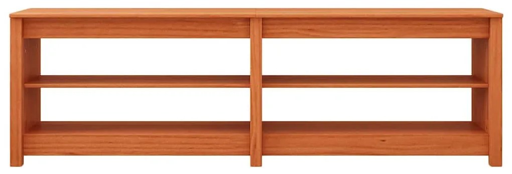 Cipőpad polcokkal Viaszbarna 160 x 36.5 x 50 cm Tömör fenyőfa