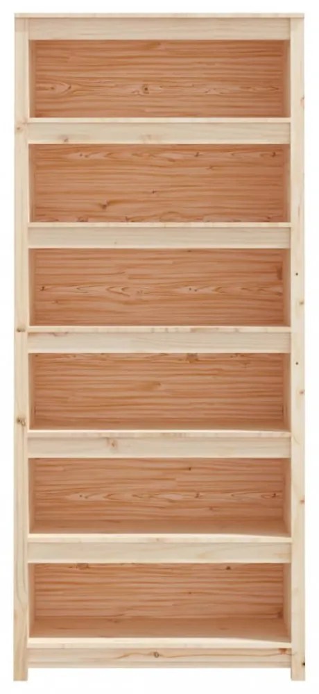 tömör fenyőfa könyvszekrény 80 x 35 x 183 cm