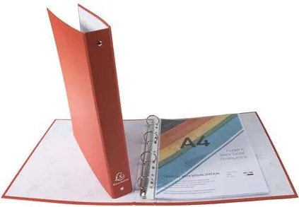 Gyűrűs könyv, 4 gyűrű, 40 mm, A4, karton, EXACOMPTA, piros (EX51375E)