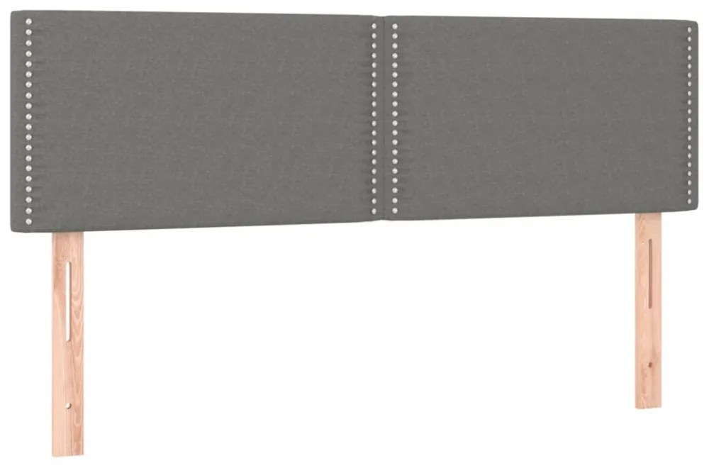 sötétszürke szövet LED-es fejtámla 144x5x78/88 cm