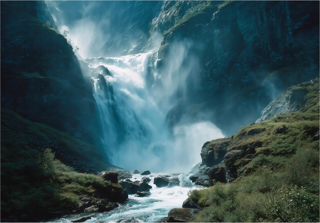 Fotótapéta Vízesés Erdő Természet Hálószoba Nappali Tapéta Flizelina 400x280
