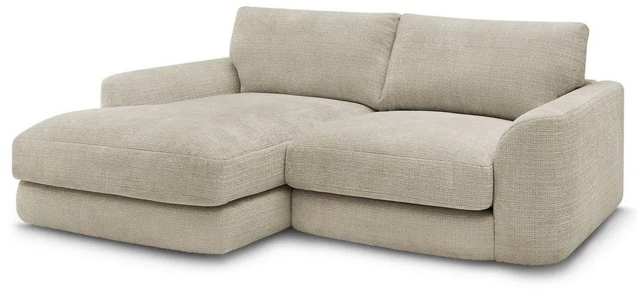 Bézs zsenília sarokkanapé (bal oldali-heverő résszel) Leonore – Bobochic Paris