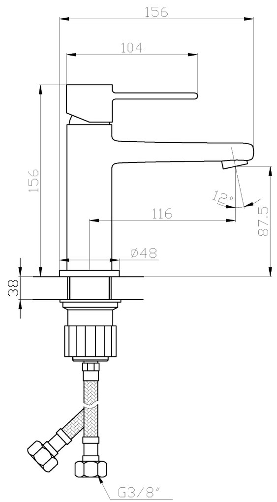 Invena Trend, mosogató csaptelep h-156, réz matt, INV-BU-02-014-V