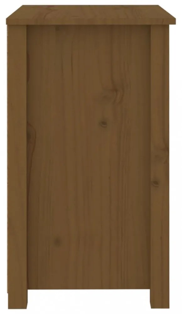 mézbarna tömör fenyőfa éjjeliszekrény 50x35x61,5 cm