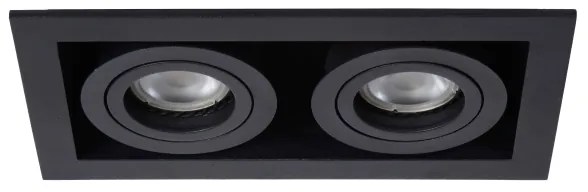 Lucide 09926/02/30 - Beépíthető lámpa CHIMNEY 2xGU10/50W/230V fekete