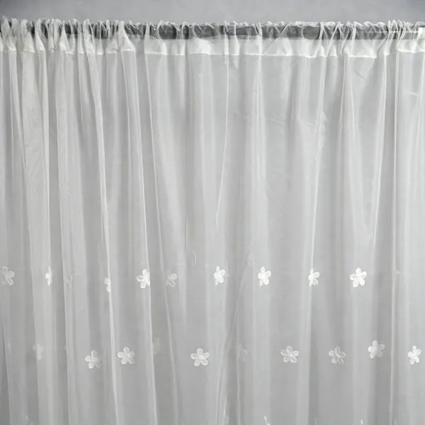 Brigida Fehér Organza függöny 250 x 300 cm virágmintás