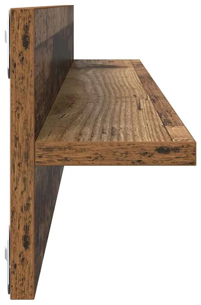 Falpolcok polcokkal 4 pcs Öreg fa 80 x 11,5 x 18 cm Faanyag