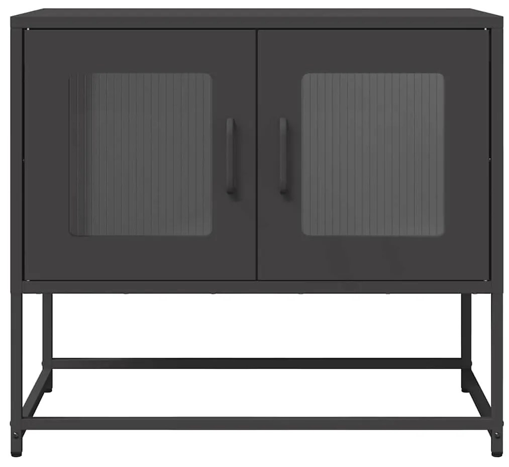 fekete hidegen hengerelt acél TV-szekrény 68x39x60,5 cm