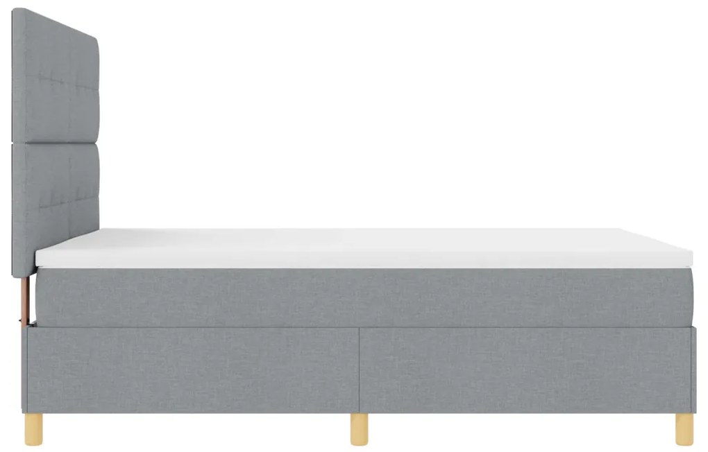 Boxspring Ágy Matrac és LED Fénnyel Szürke 140x200 cm Szövet