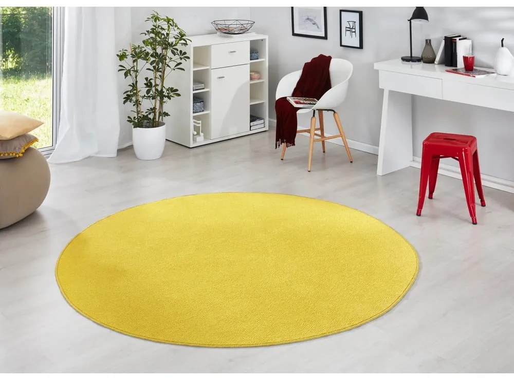 Sárga kerek szőnyeg ø 133 cm Fancy – Hanse Home