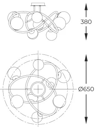Zuma Line MX4922-8-EBGN - Felületre szerelhető csillár NISYRO 8xG9/3,5W/230V fekete
