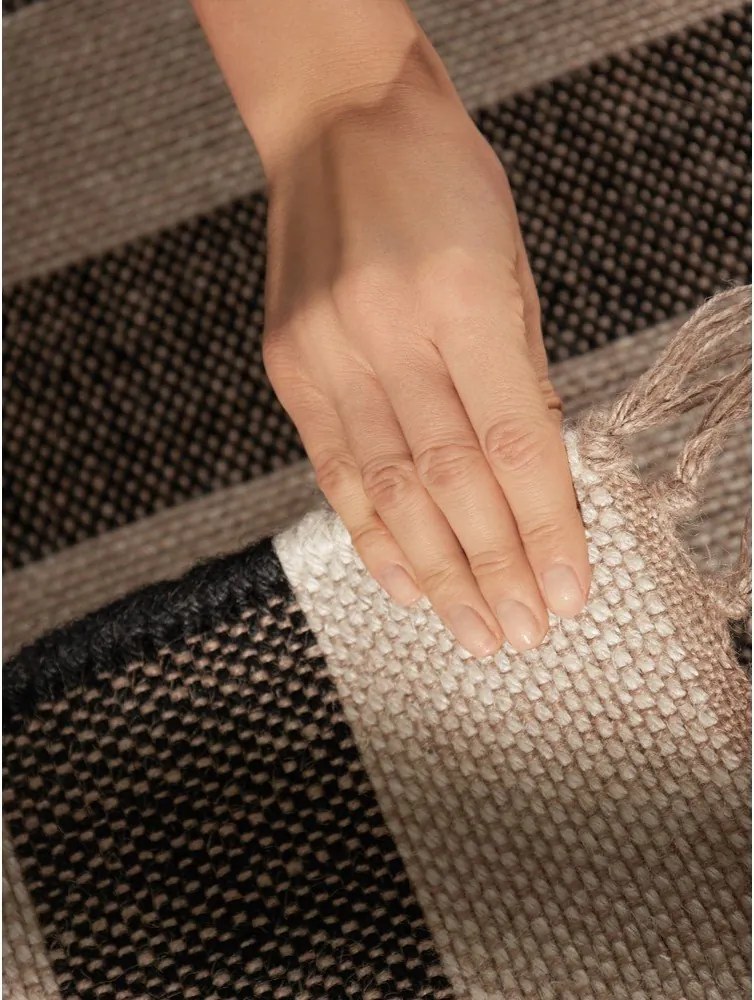 Fekete-krémszínű kétoldalas-kézi szövésű juta futószőnyeg 80x200 cm Playa – Hanse Home