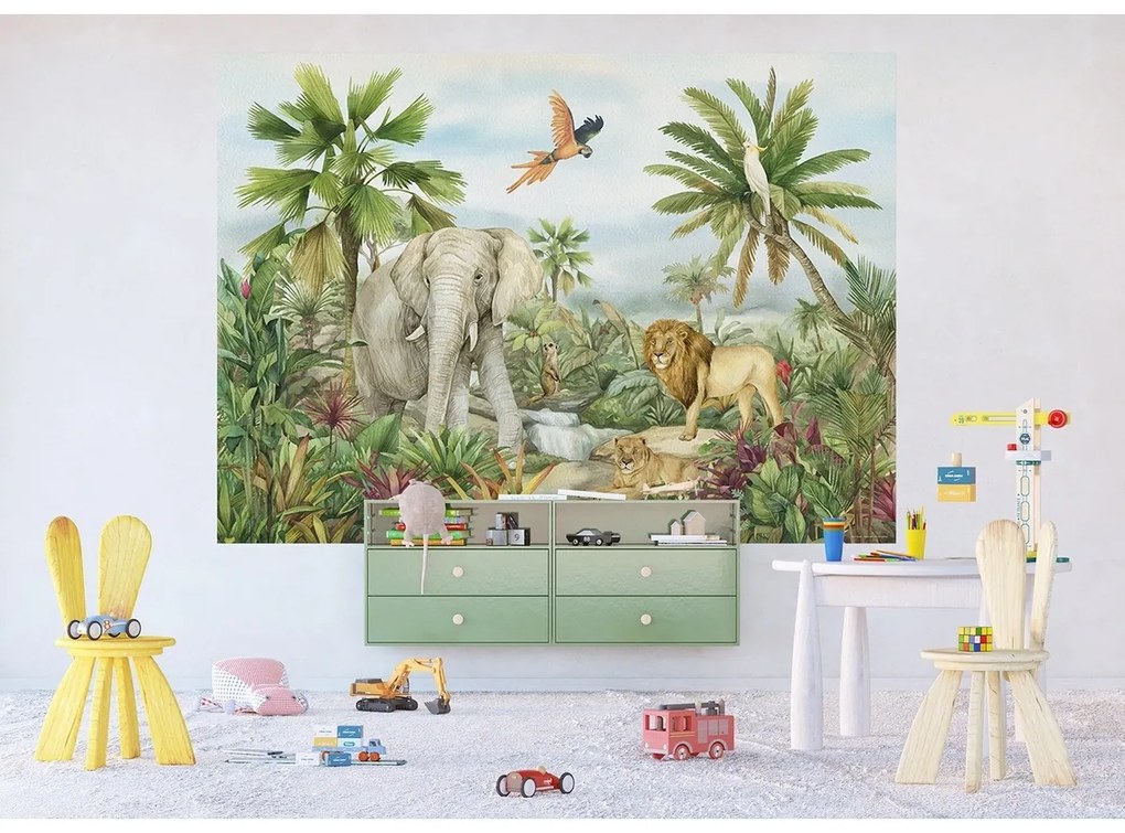 Gyerek fotótapéta Colourful Jungle 252 x 182 cm, 4részes